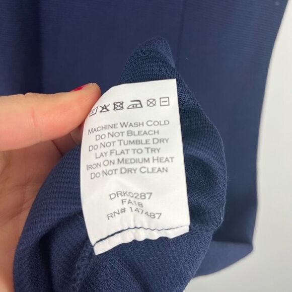 Draper James Nassau Navy Solid Flutter Short Sleeve Dress M NWT - Picture 6 of 9